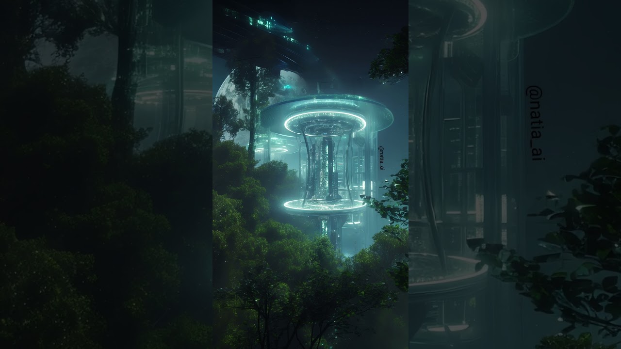 Bioluminous buildings architecture on the alien exoplanet in AI parallel universe #ai #aiart #scifi