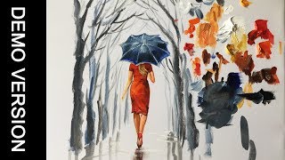 A Lady in red and black umbrella painting - Demo 1