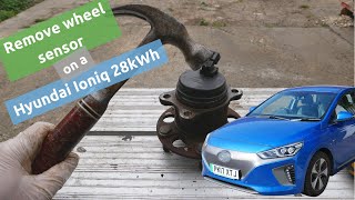 Hyundai Ioniq rear wheel/ABS sensor removal