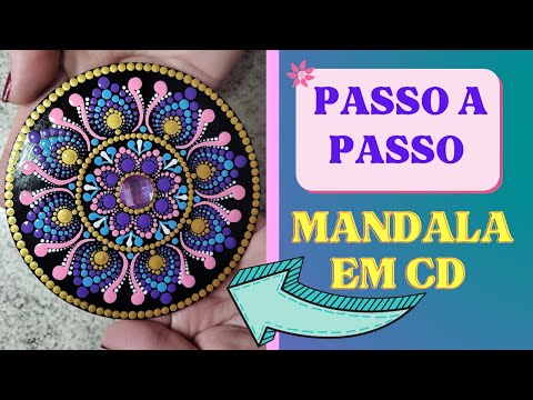Passo a Passo Mandala em CD - Tutorial Completo -Como Pintar Mandala em Pontilhismo Utilizando um CD