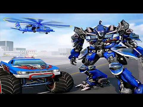 Robot Transform Game 2022: Flying Police Robot Truck Save the City | Android iOS Gameplay