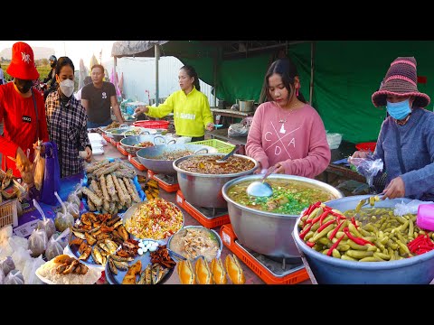 Cambodian Street Food In Front Of Garment Factory - Breakfast, Snacks, & Sweet Drink For Workers