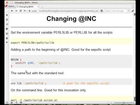 Beginner Perl Maven tutorial: 12.3 - Changing @INC