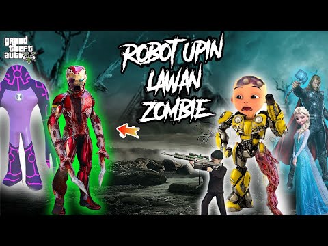 Robot Upin diserang Ironman Zombie, Elsa Frozen dikejar Monster luar angkasa, GTA5