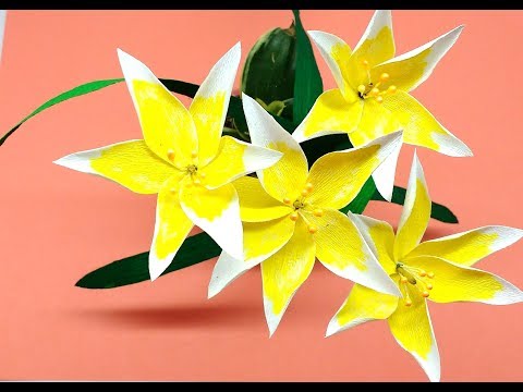 How to make Crepe paper Flowers Tulipa Tarda (flower # 255)