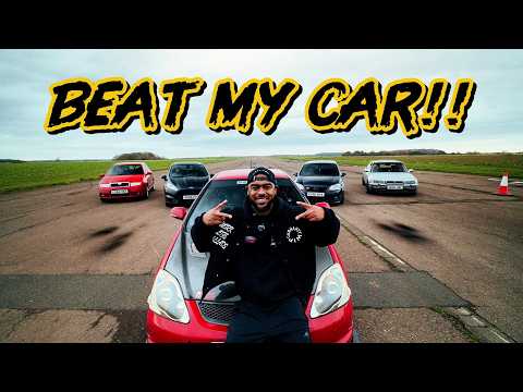 £100 DRAG RACE CHALLENGE – 4 CARS TRY TO BEAT MY QUARTER MILE!