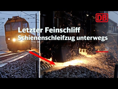 Schienen Feinschliff für Schnellfahrstrecke zwischen Wendlingen und Ulm #NeubaustreckeWendlingen–Ulm