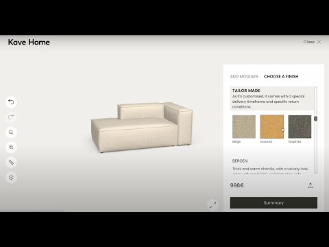 A unique 3D&AR Shopping Experience Solution Design Your Dream Sofa with KaveHome