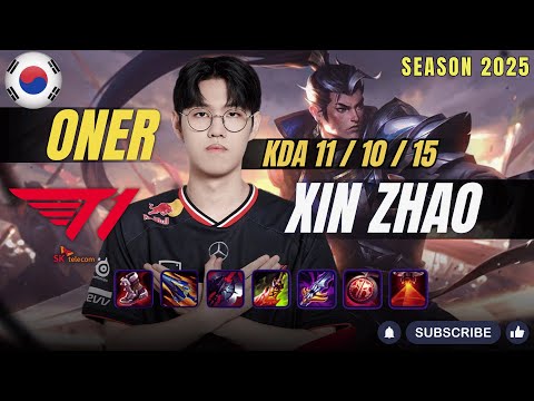 T1 Oner XIN ZHAO vs AATROX Jungle - Patch 25.24 KR Ranked | lolrec