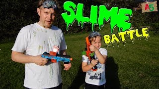 Slime Battle 😎 lustige Schleimschlacht mit Papa  👦 Ash5ive 🙃 Spielzeug und Kinder Kanal
