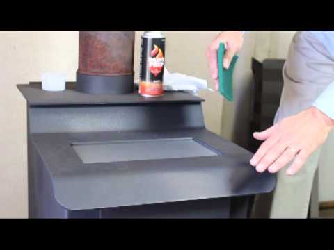 Prepare wood or gas stove for repaint with high heat paint: Stove BrightÂź High Temp Paint