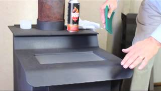 Prepare wood or gas stove for repaint with high heat paint: Stove Bright® High Temp Paint