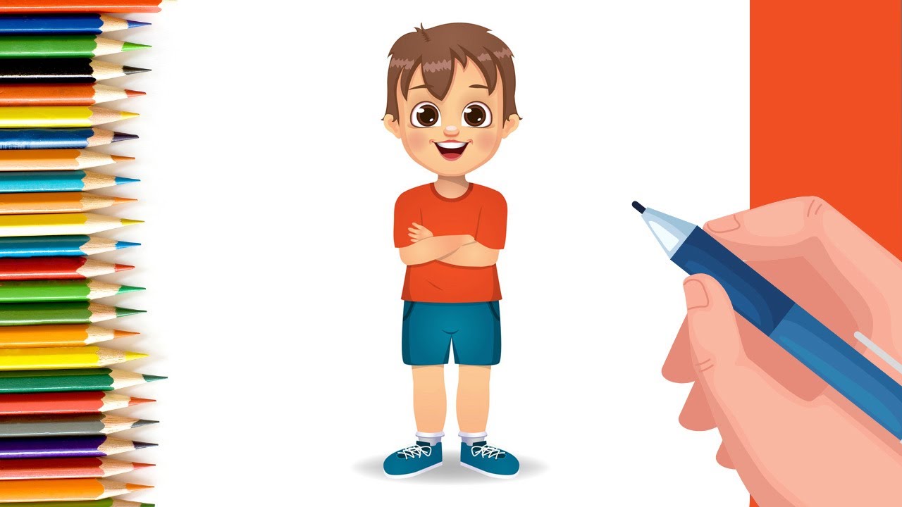 How to Draw Standing Boy  #shorts