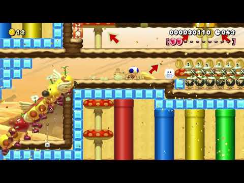 ♪砂漠の昼と夜のSPEEDRUN...土管に入ったら、ダッシュ! ! by NEW★みなぴー★ - Super Mario Maker 2 - No Commentary 1bz