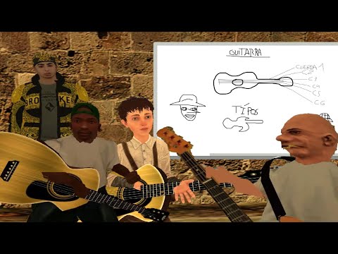 GTA- San Andreas Loquendo - CJ Junior y Gilipollitas aprenden Guitarra.