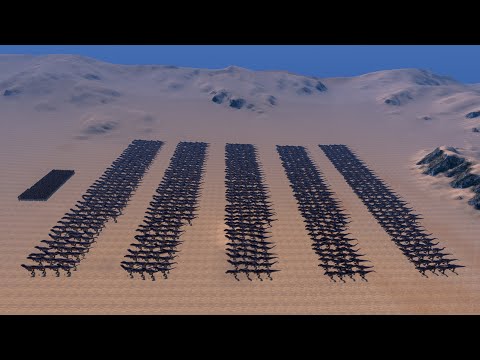 5 LINES OF T REX vs 1000 GOLDEN KNIGHTS - Ultimate Epic Battle Simulator UEBS