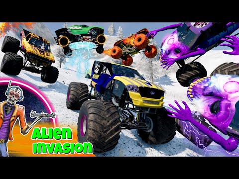 Monster Jam INSANE Alien Invasion Adventure | Racing, Freestyle, and High Speed Jumps