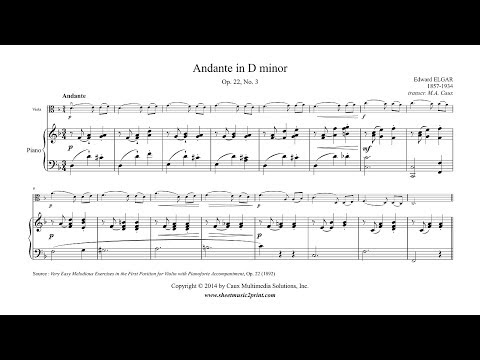 Elgar : Andante Op. 22, No. 3 - Viola