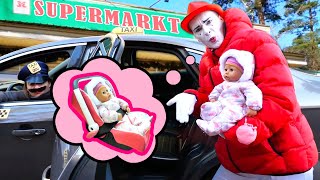 Baby Born und der Clown gehen in den Laden – Spielzeug Video für Kinder