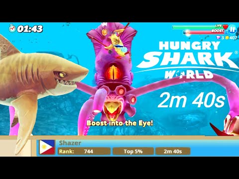 Beating the Colossal Squid under 3 Minutes • BOSS FIGHT | Hungry Shark World