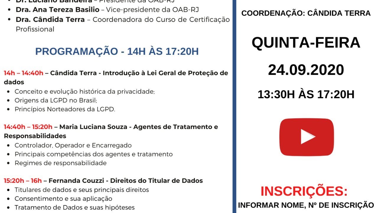 Seminário - Lei Geral de Proteção de Dados (LGPD)