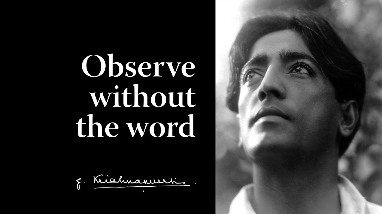 Observe without the word | Krishnamurti