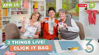 *LIVE* 3 Things Live: Easy Click-It Bag Tutorial + Sewing & Embroidery Tips