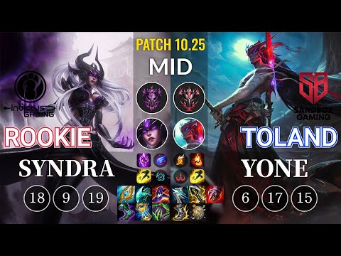 IG Rookie Syndra vs SB.A TolanD Yone Mid - KR Patch 10.25