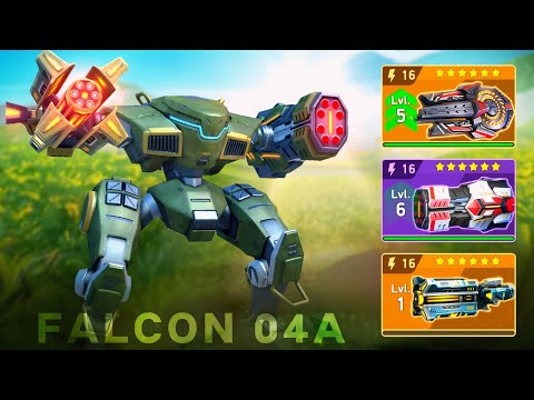 FALCON04A - Panther with Overdriver 16, Missile Rack 16, Disc Launcher 16 - Mech Arena