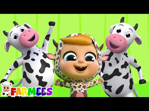 Cinco Pequeñas Vacas + Más Cancion Numero y Poemas Para Niño En Español Por Farmees