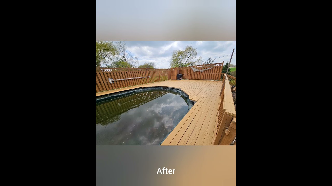 Pool deck complete. #painting #pool #stain