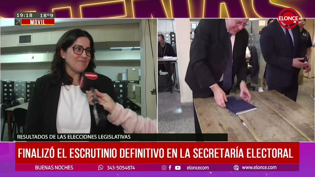 A las 19 del miércoles 29 de octubre Finalizó el escrutinio definitivo de la provincia de Entre Ríos