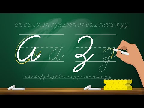 Aprendendo a escrever letras cursivas de A a z