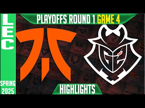 FNC vs G2 Highlights Game 4 | LEC Playoffs Round 1 Split 2 2025 | Fnatic vs G2 Esports G4