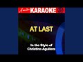 At Last (In the Style of Christina Aguilera) (Karaoke ...