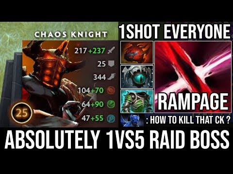 Absolutely Raid Boss 5000HP - Crazy Rampage 1Vs5 Chaos Knight with Hardest Carry Build | DotA 2