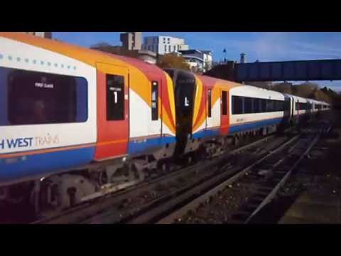 South West Trains EMU's no's: 444037-444029 @ Southampton Central {1W12} 19/11/2016.