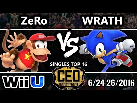 CEO 2016 Smash 4 - Wrath (Sonic) Vs. ZeRo (Diddy) SSB4 Tournament - Smash Wii U
