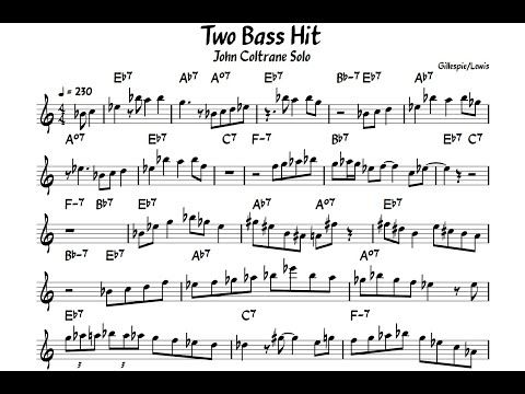 Two Bass Hit - John Coltrane - Bb Tenor Saxophone Transcription