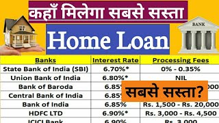 Home Loan Interest Rates Comparison  - Kis Bank Me Milega Sabse Sasta