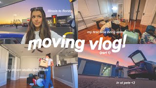 moving into my DREAM studio apartment in st pete, fl 🥹 travel, unpacking, & empt