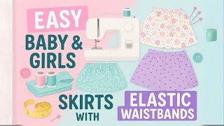 Learn to Sew an EASY Beginners 10 Minute Skirt Tutorial - Newborn, Babies and Girls Sewing Pattern