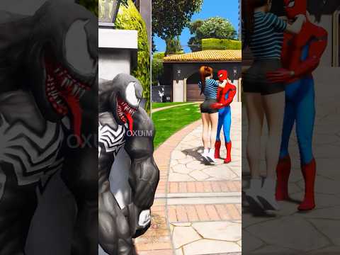 SPIDER-MAN SAVING GIRLFRIEND FROM VENOM! VENOM CHEATED #gta5 #shorts #spiderman #534
