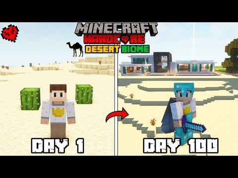 I Survived 100 Days in DESERT Only World in Minecraft Hardcore (hindi)