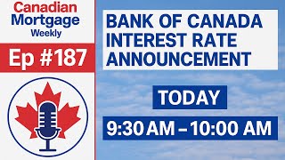 Bank of Canada Live Interest Rate Announcement