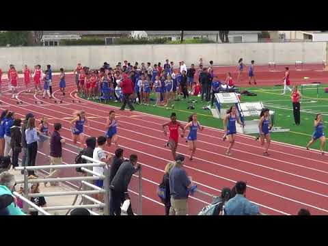 FSG 100m Heat 2 vs Fountain Valley 3-21-18 - Los Alamitos Girls