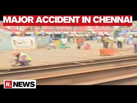 Chennai: Trailer Collapses Near MGR Central Station As Temporary Road Caves In