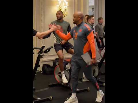 Vincent Kompany leading the indoor training session in Paris | PSG vs Bayern | Champions League