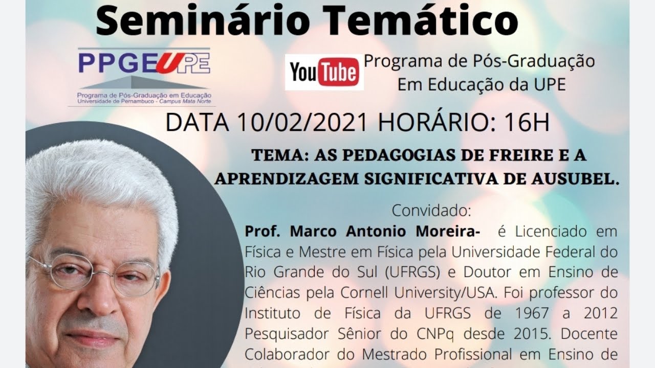 As Pedagogias de Freire e a Aprendizagem Significativa de Ausubel | XI SEMINÁRIO TEMÁTICO