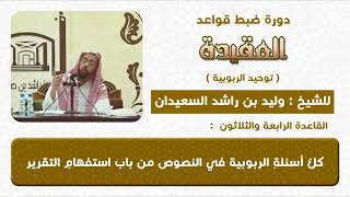 صورة كل اسئلة الاستفهام في الربوبية في النصوص من باب التقرير